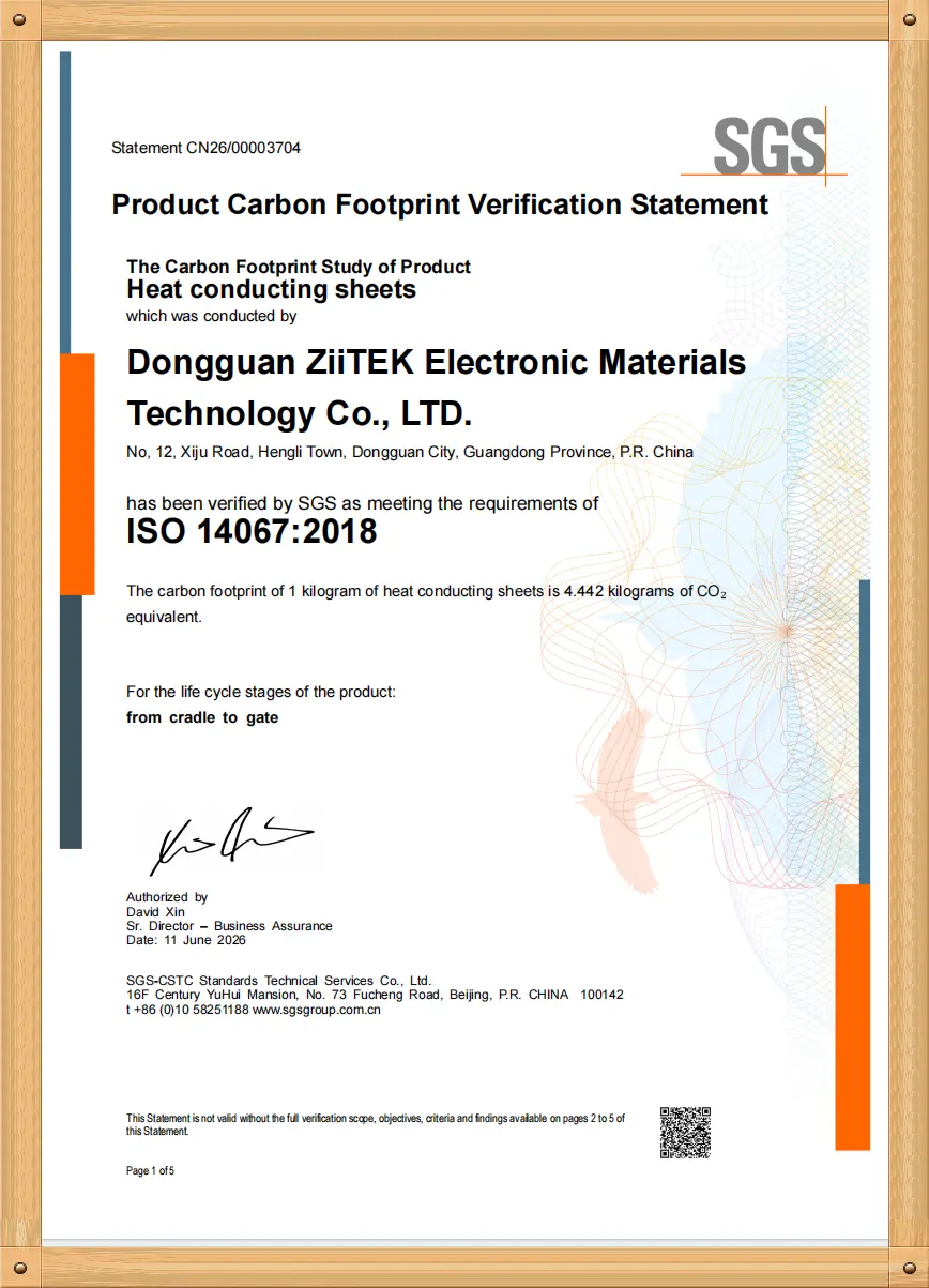 ISO 14067:2018 certificate