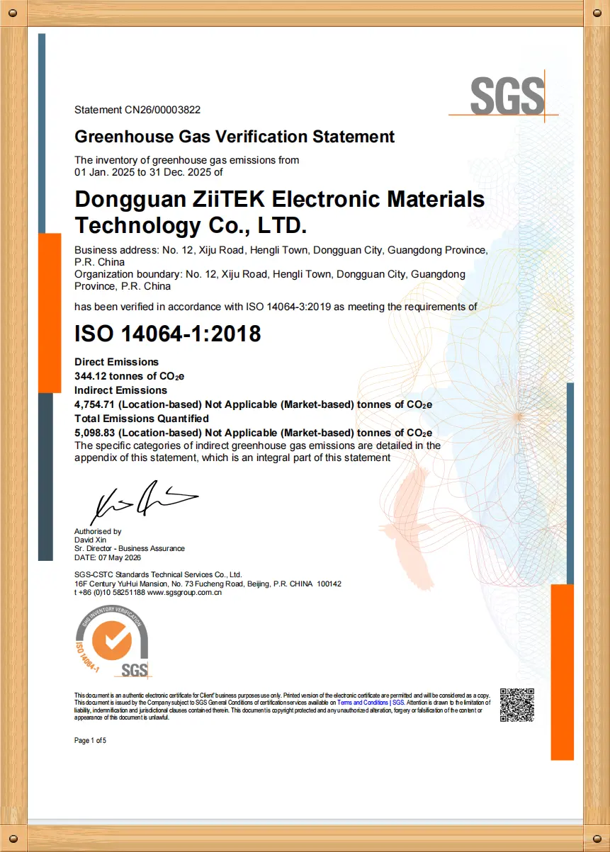 ISO 14064-1:2018 certificate